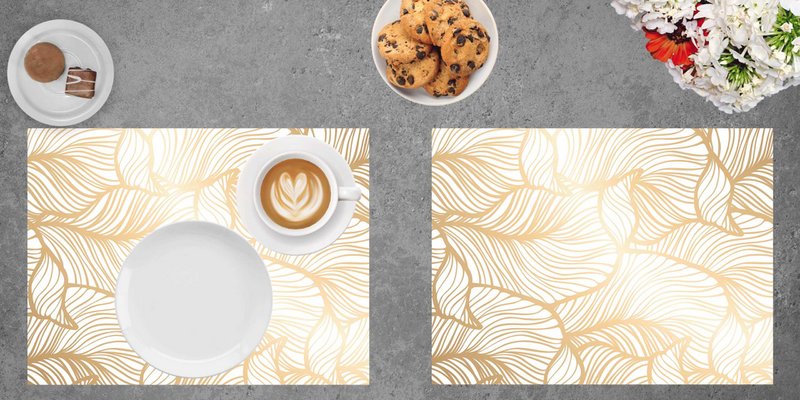 Golden leaves - placemats | Place mats made of premium vinyl 40 x 30 cm - 4 pieces