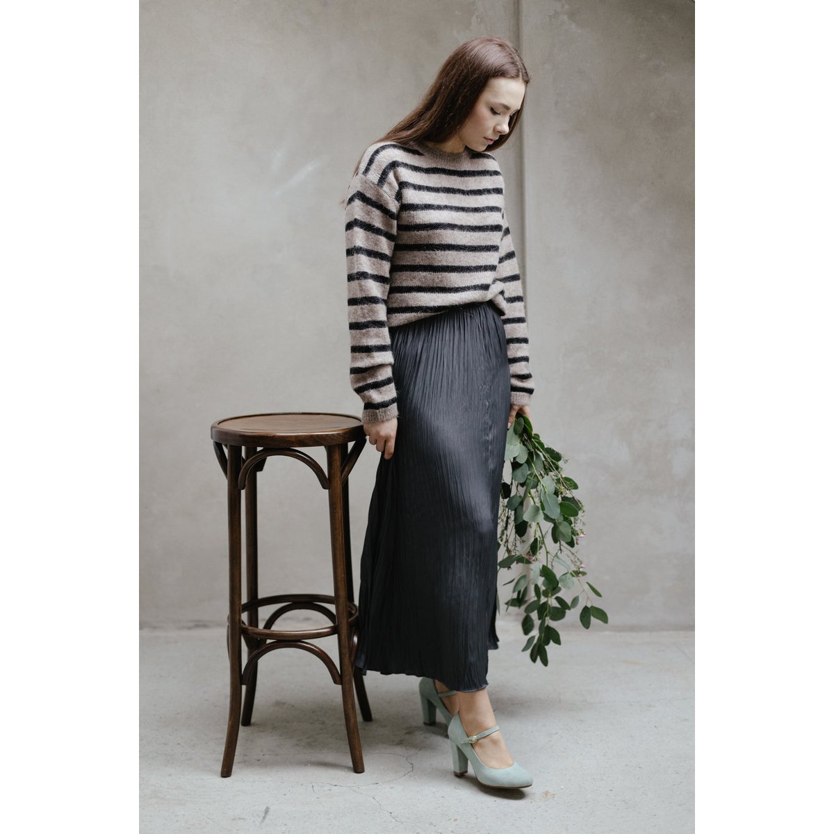 Handgemaakte Suède hakken (8 cm) - Luna - Sage Vintage Schoenen 35-42