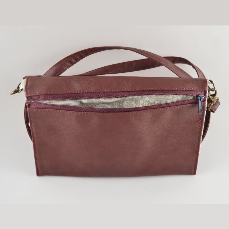 Monedero Clutch Vino Tinto - Estampado Floral