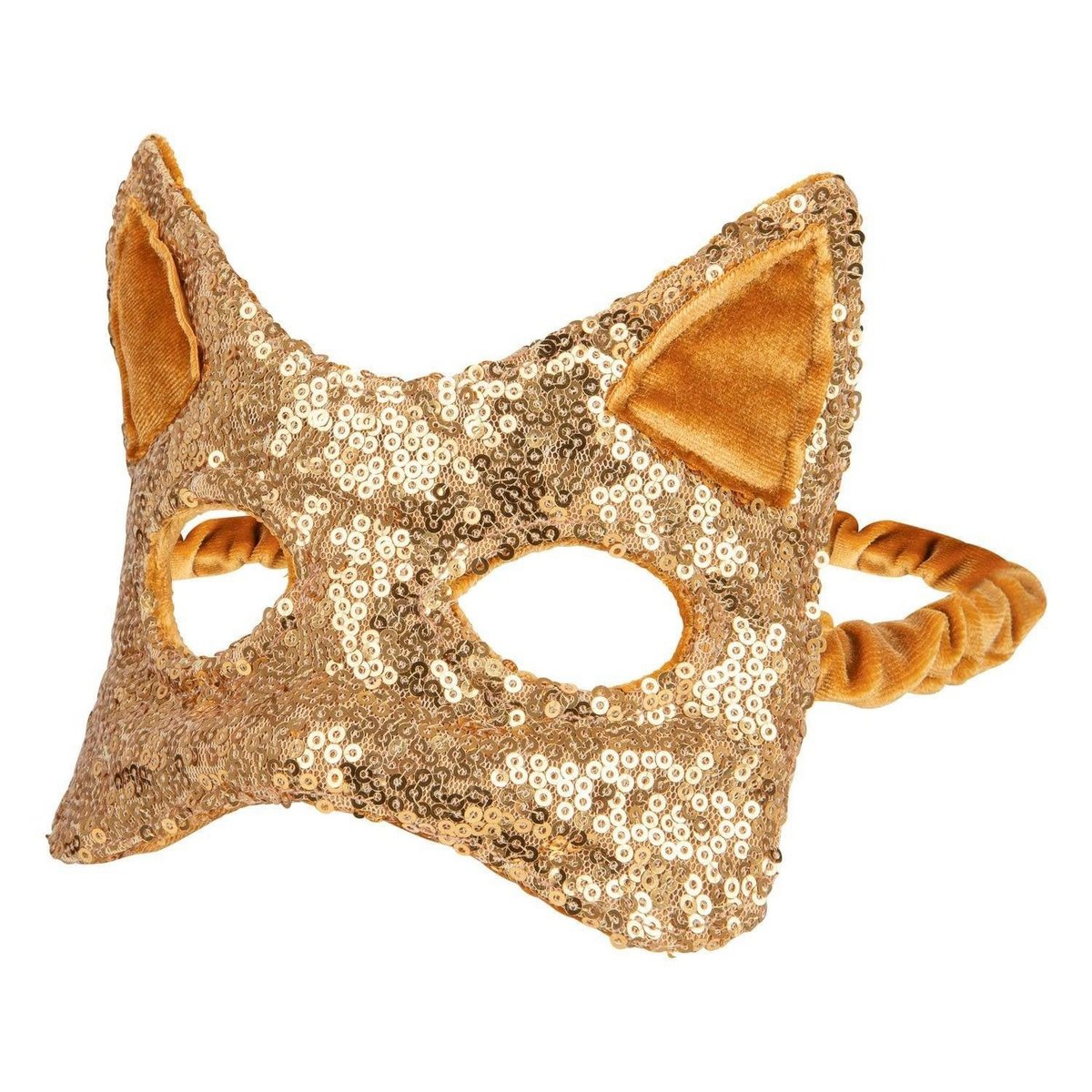 Máscara de gato "Lentejuelas Doradas"