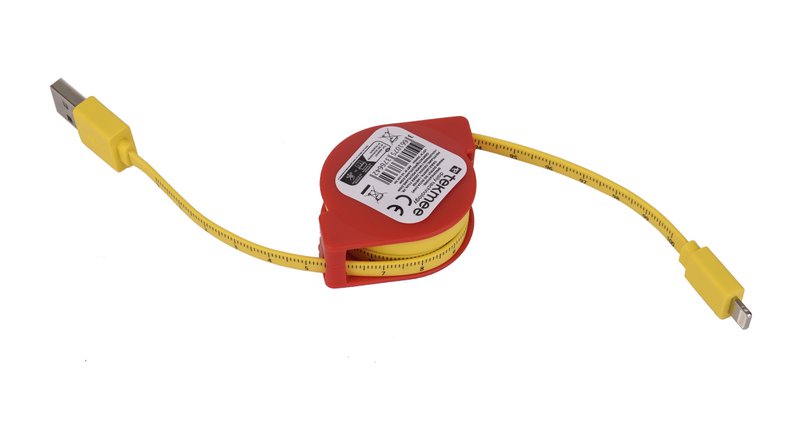 Cable USB de TekMee a Lightning 1m - Reel retráctil 10W