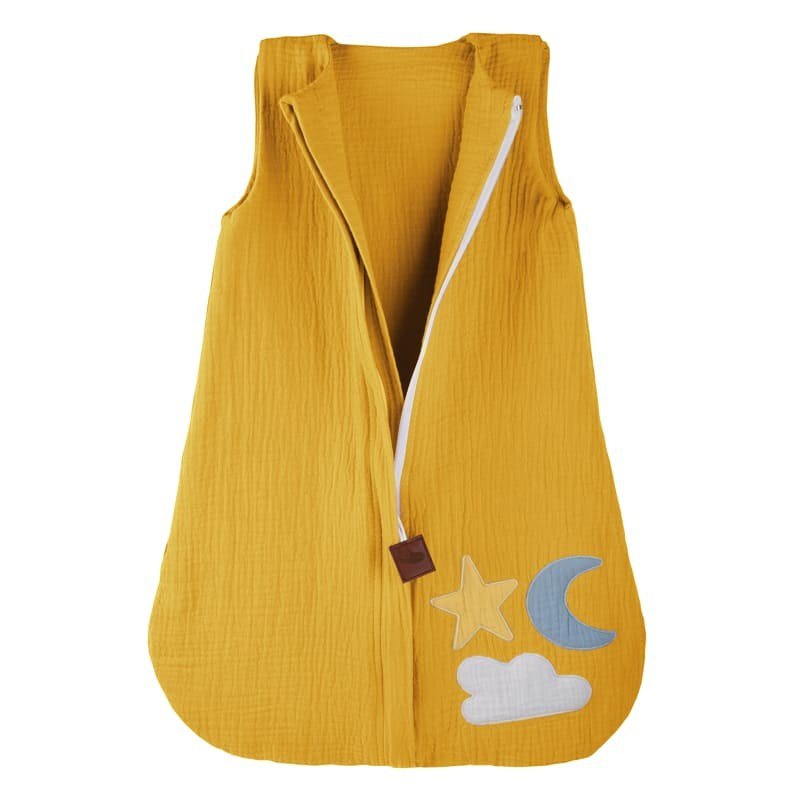 Hi Little One - Mousseline 2 couches Day & Night Moutarde