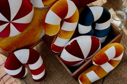 Patchworkkussen 'Gouden Lollipop'