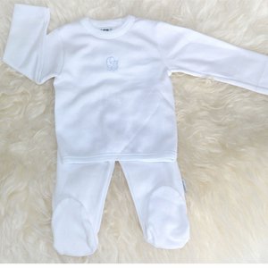 baby set Cambrass white, pram blue size 56