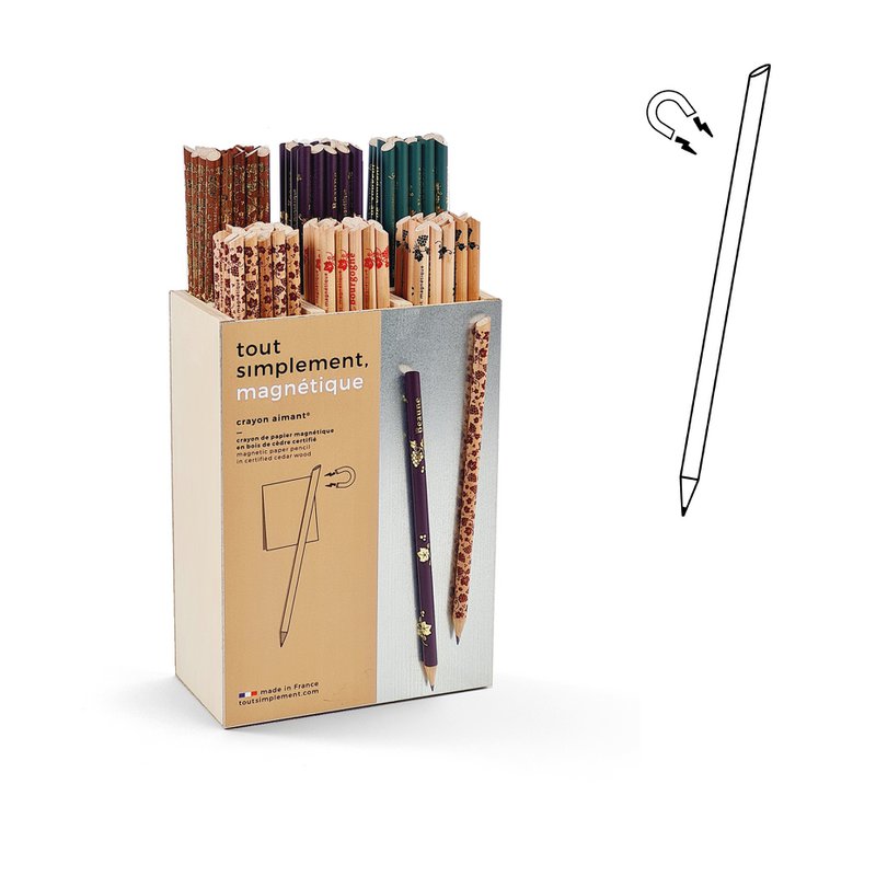 Display full of 120 magnetic pencils - grapes and grape varieties + free display