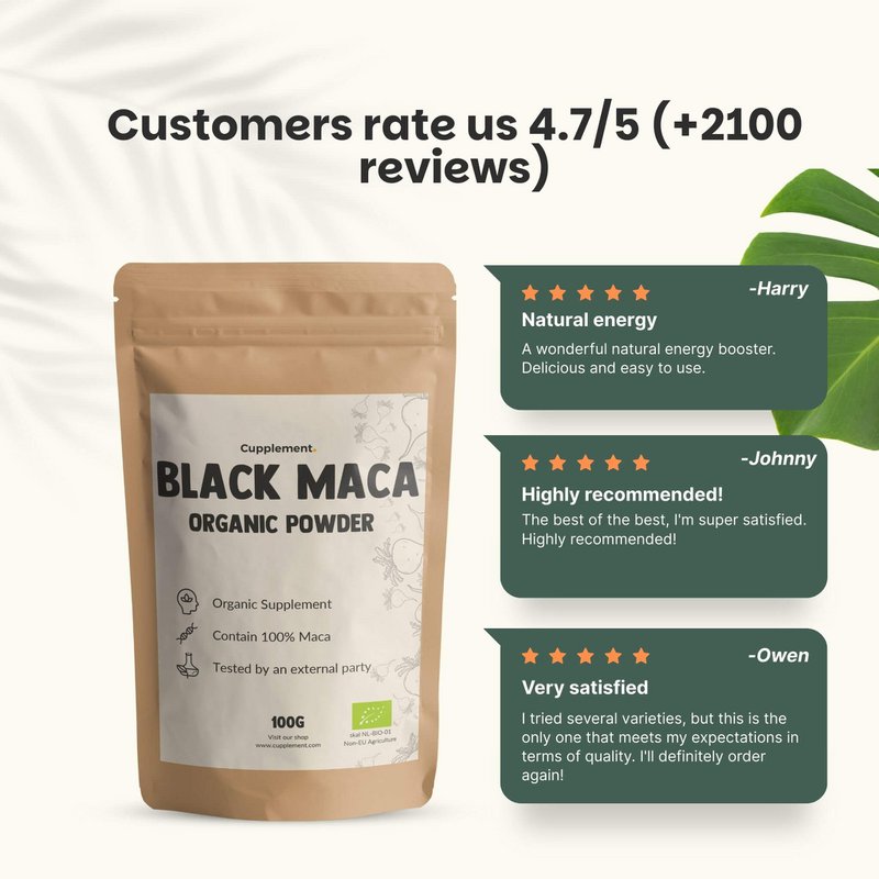 Sort Maca pulver økologisk - 100 gram