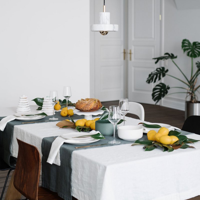 Off-White Linen Tablecloth
