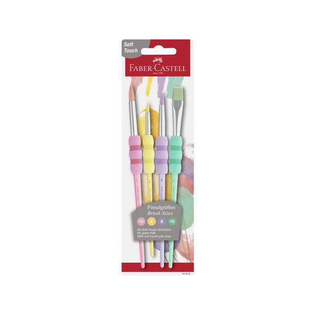 Brush set FC soft touch pastel colors 4 pcs. on bk. 4 pieces dimensions (4,8,10,12)