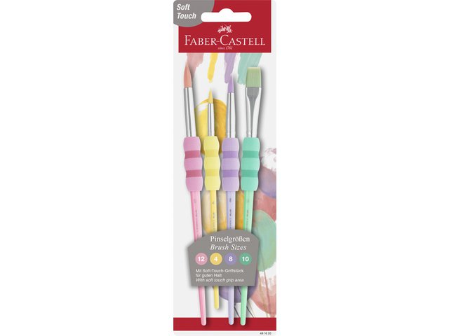 Brush set FC soft touch pastel colors 4 pcs. on bk. 4 pieces dimensions (4,8,10,12)