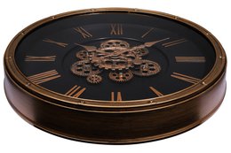 Skelett-Wanduhr im Industrial-Vintage-Look, Ø 50,5 cm, rosegoldfarben/ schwarz