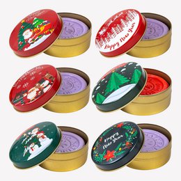 Jabón de aceite de oliva natural en una lata de metal festivo - 6 set - Motivos navideños - Mezcla de fragancias