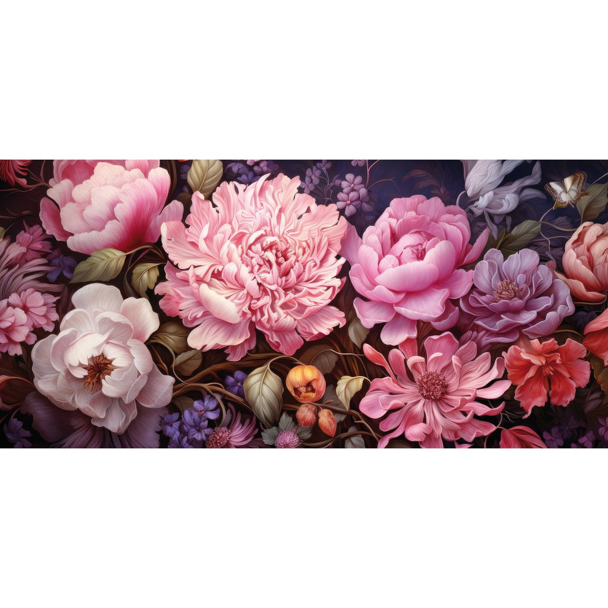 Muurfoto BLOEMEN 33x70 cm – canvas foto op spieraam decoratie modern
