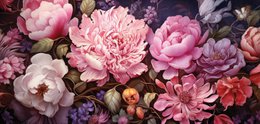 Vægbillede BLOMSTER 33x70 cm – lærred billedbåre ramme dekoration moderne