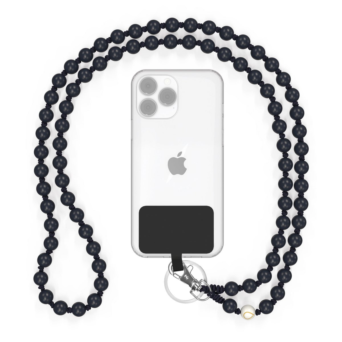 Mobiele telefoonketting universeel, houten kralen, handgemaakt - De zee-egel