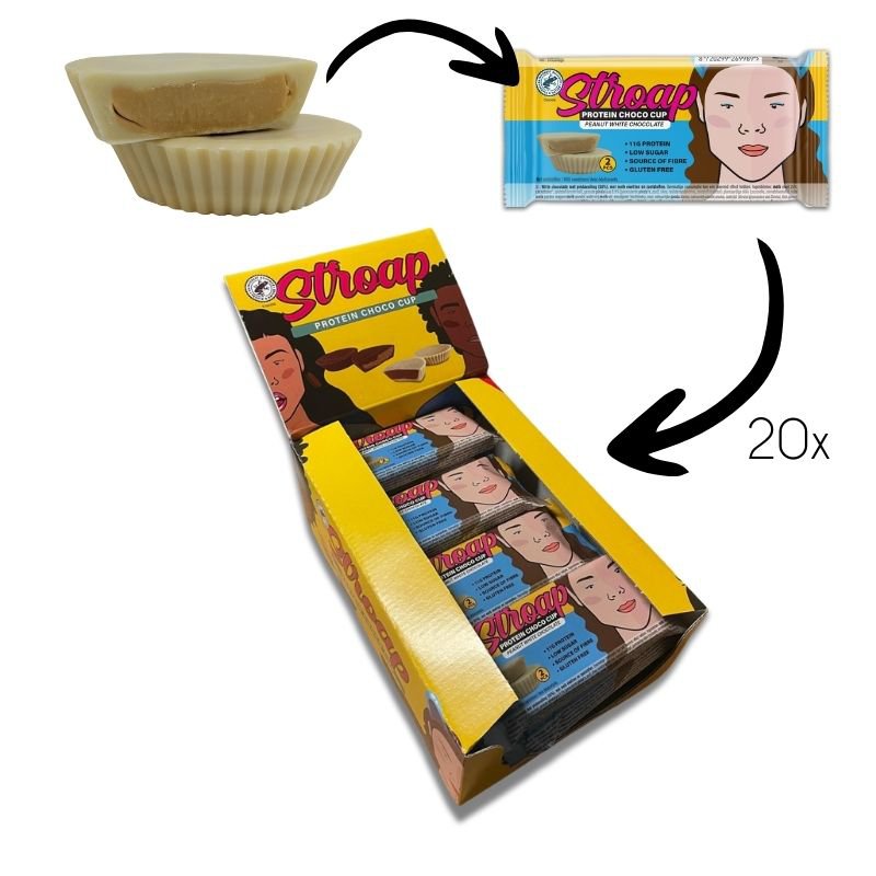 Eiwitarme pinda-witte chocoladebeker