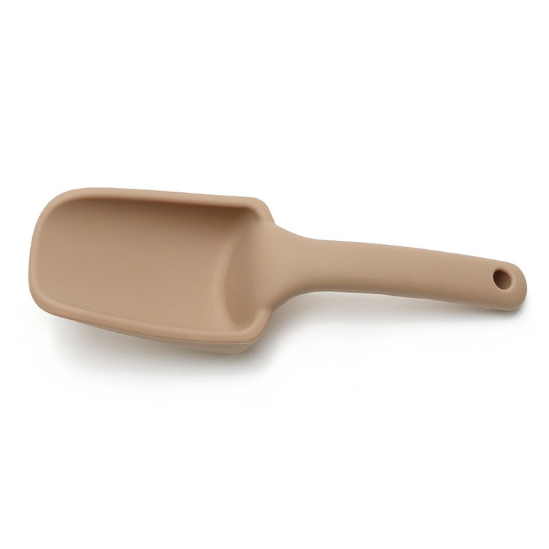 Seau en silicone avec arrosoir, cuillère et moules - Beige