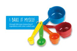 Kids Easy Cup Kogebog: Madlavning med børn (Del 2), Kogekassesæt inkl. 5 farverige målebægre