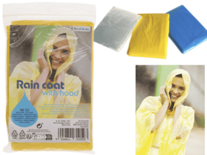 Regenponcho met capuchon, één maat,