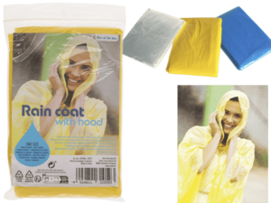 Regenponcho met capuchon, één maat,