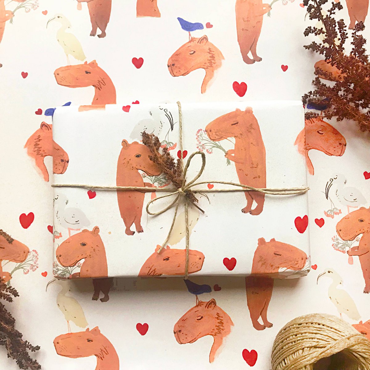 Capybara Gift Wrapping Paper Roll