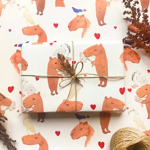 Capybara Gift Wrapping Paper Roll
