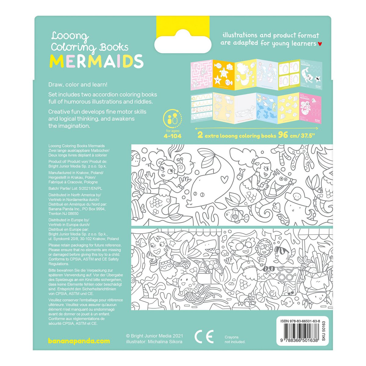 Looong Coloring Books - I Love Coloring Mermaids