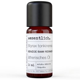 Benzoe Siam Resinoid, an essential oil with a warm, balsamic aroma. Available in 0.01 and 0.05 sizes.