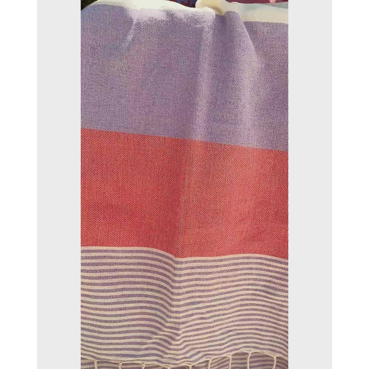 TOWEL TO GO PALERMO Serviette de plage en coton 180x100 cm | Séchage rapide | Orange / Violet | avec coffret cadeau