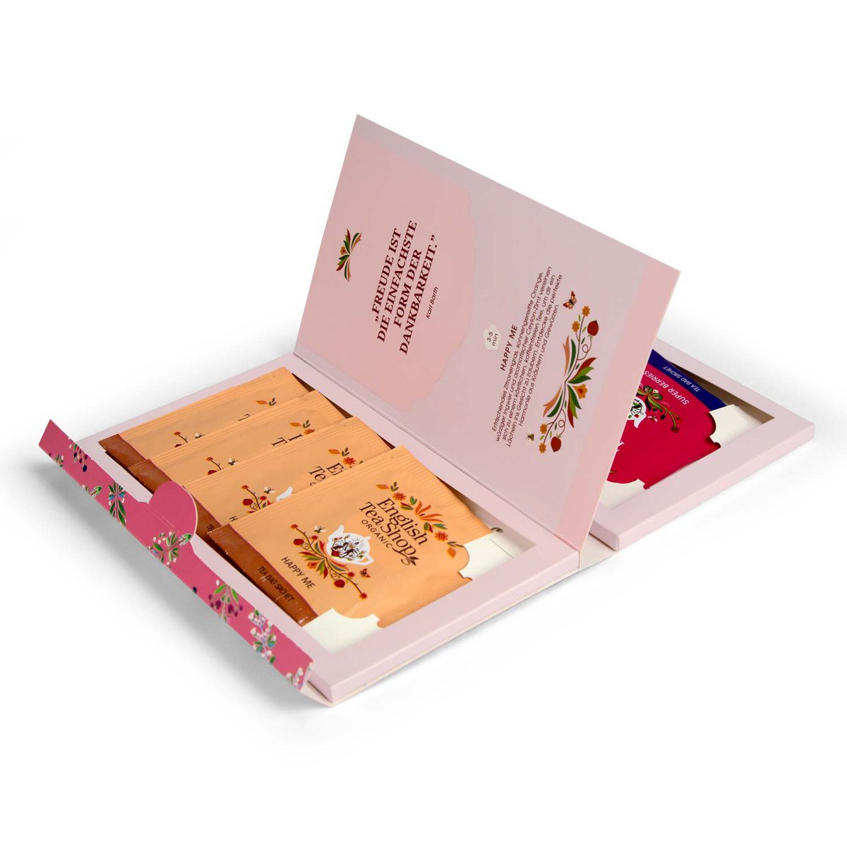ETS - Tee Geschenk Tee-Poesie "Happiness", 8 Teebeutel, BIO