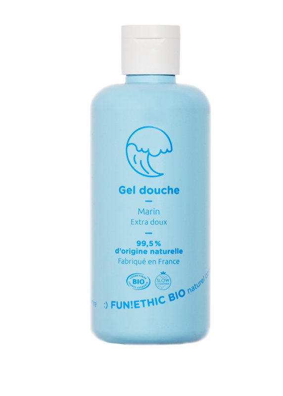Gel de ducha extra suave certificado Cosmos Organic - Perfume salado discreto orgánico 100% natural