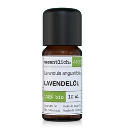 Organic lavender essential oil, 10ml bottle, natural and pure, suitable for aromatherapy and skin care.
