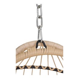 Patras Hanging chair, steel stand, foldable seat, incl. cushions, beige/grey/black