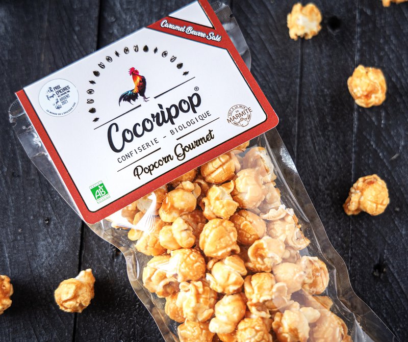 Palomitas de maíz con caramelo y mantequilla salada gourmet