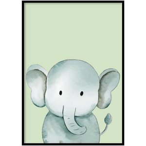 Poster – Olifant groen