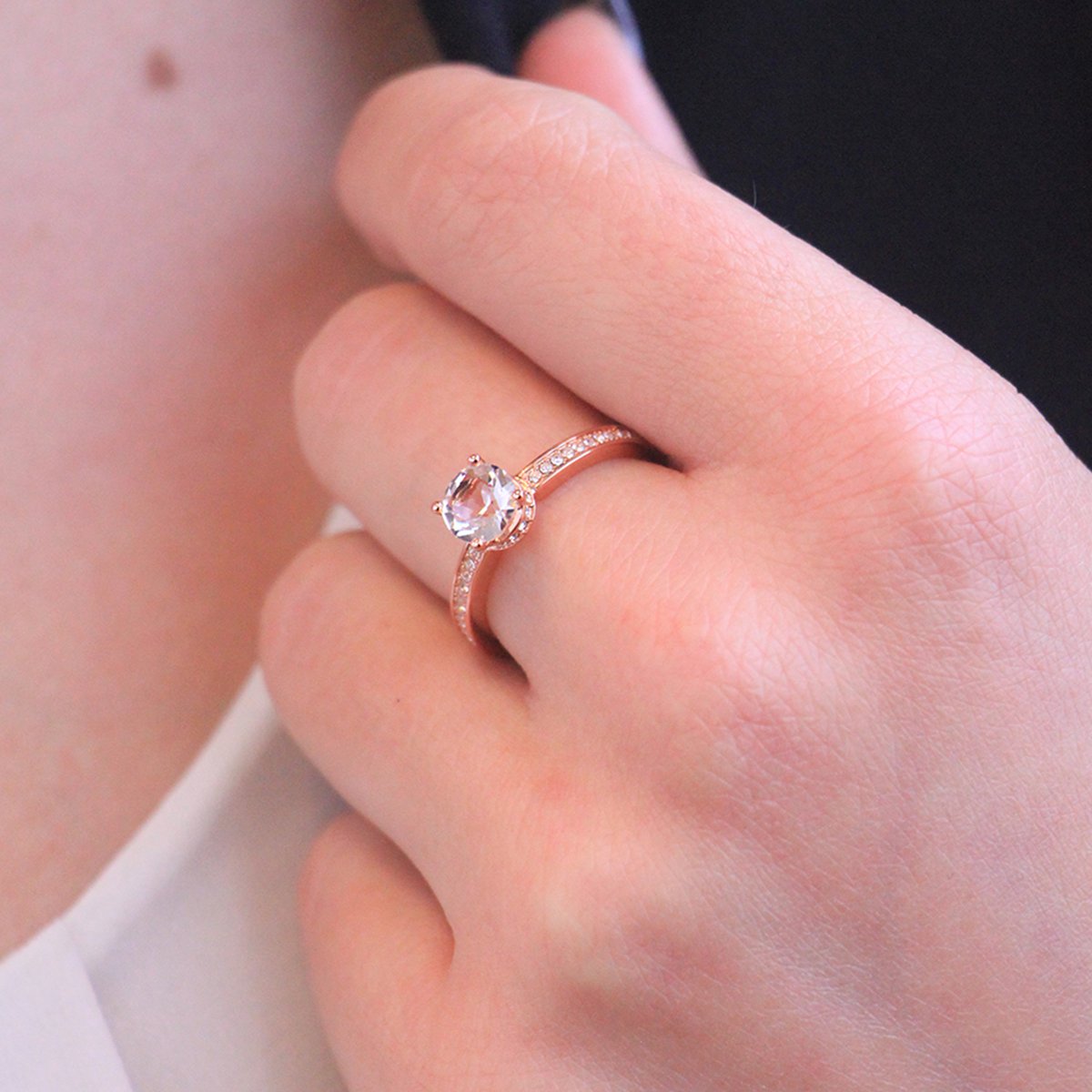 Bague Elise - Or Rosé et Cristal
