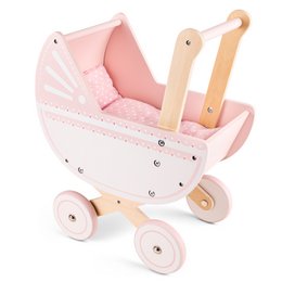 Houten Poppenwagen met Dekbedje
