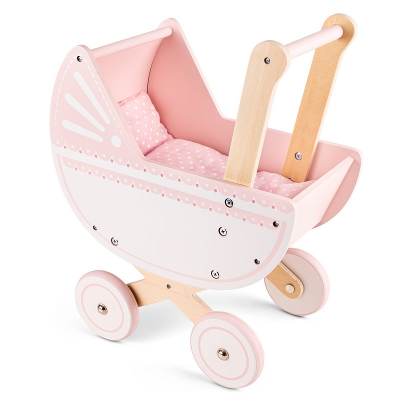 Houten Poppenwagen met Dekbedje