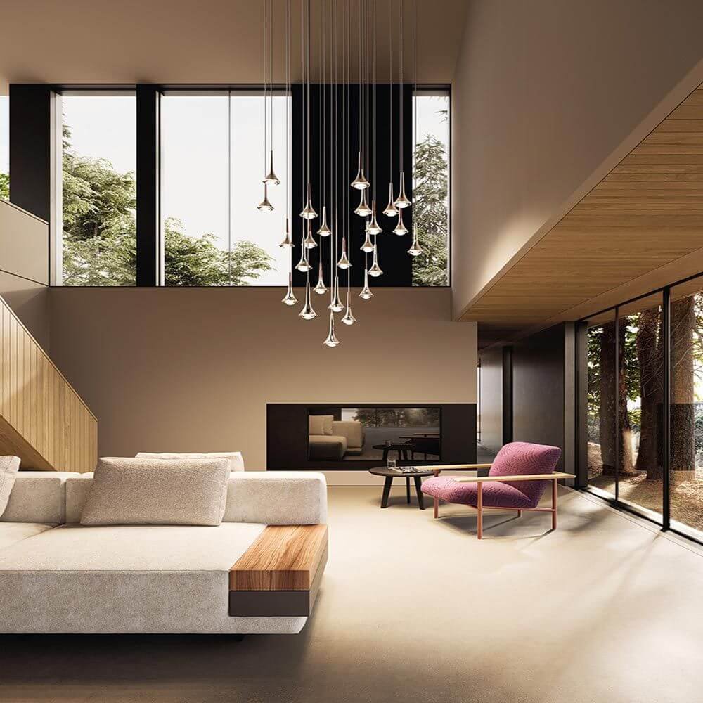 Lodes Rain LED hanging lamp drops 7 Watt 1300 lm