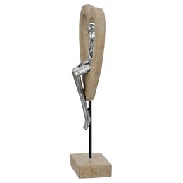 Skulptur Herz Aroha, braun, silberfarben H.34 cm