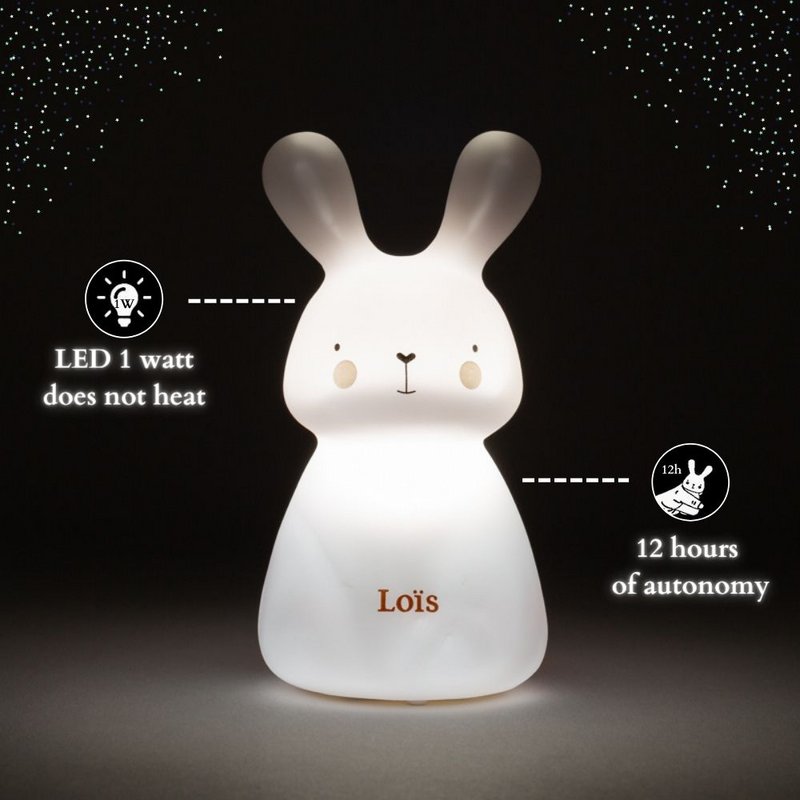 Night light - Rabbit Loïs - battery-powered - white