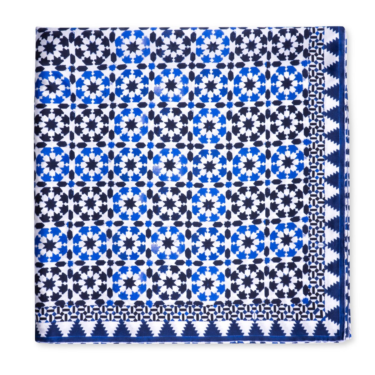 Blue Silk Square Scarf Sabika