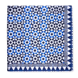 Blue Silk Square Scarf Sabika