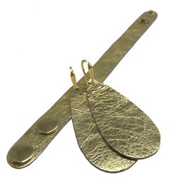 Skórzane kolczyki 'Krople Radości' Glamorous Gold