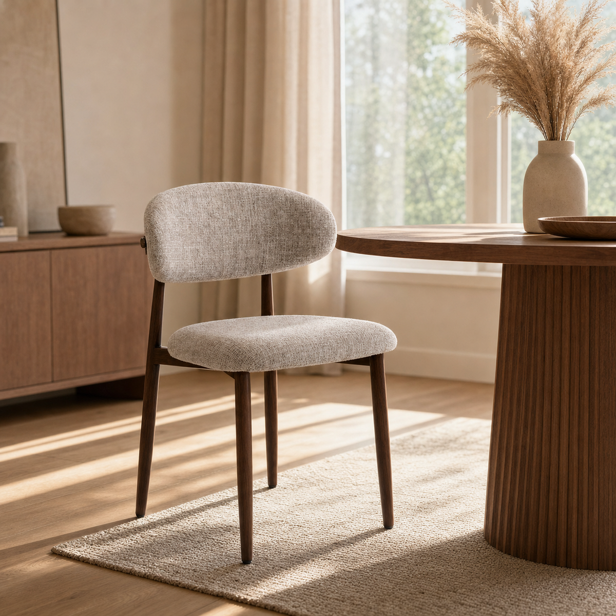Dining room chair Celia Taupe Walnut Santi
