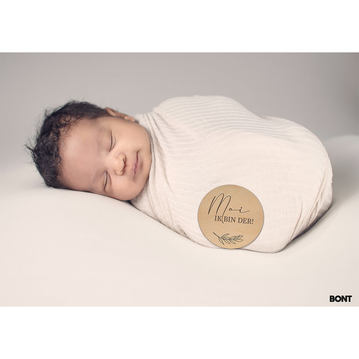 Mijlpaalcirkels | Hout - Lasergravure | Baby (Gronings)