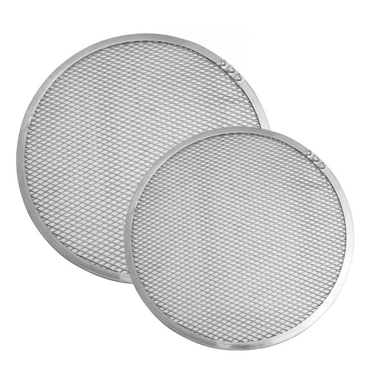 2 Bandejas para pizza de aluminio perforadas para cocción al horno 30 y 33 cm FM Professional