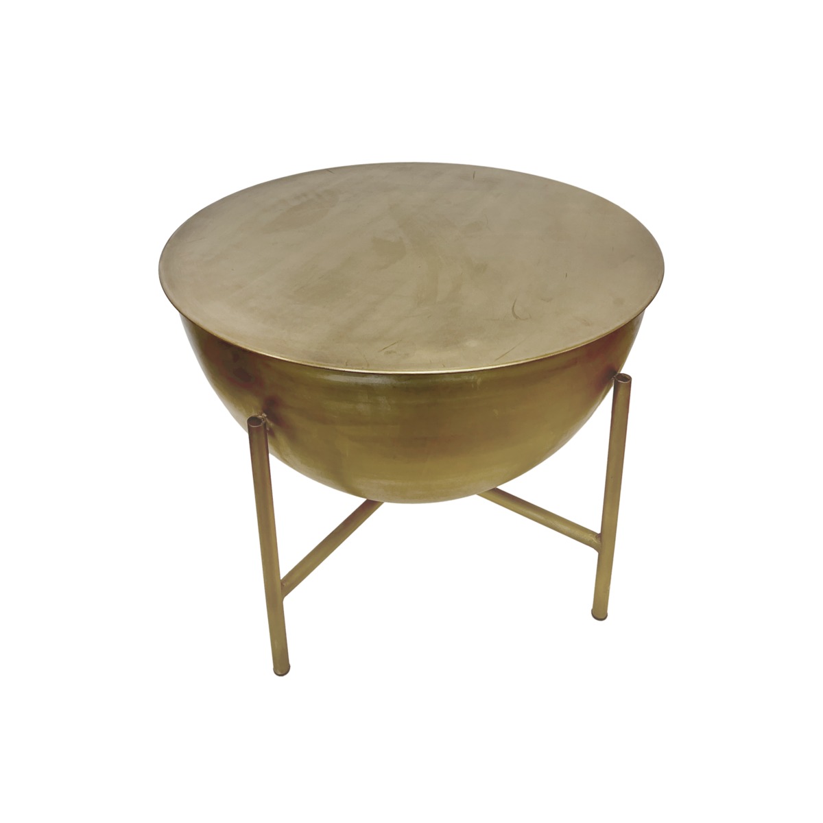 Gold table with 4 metal feet Ø 60 x 46 h cm