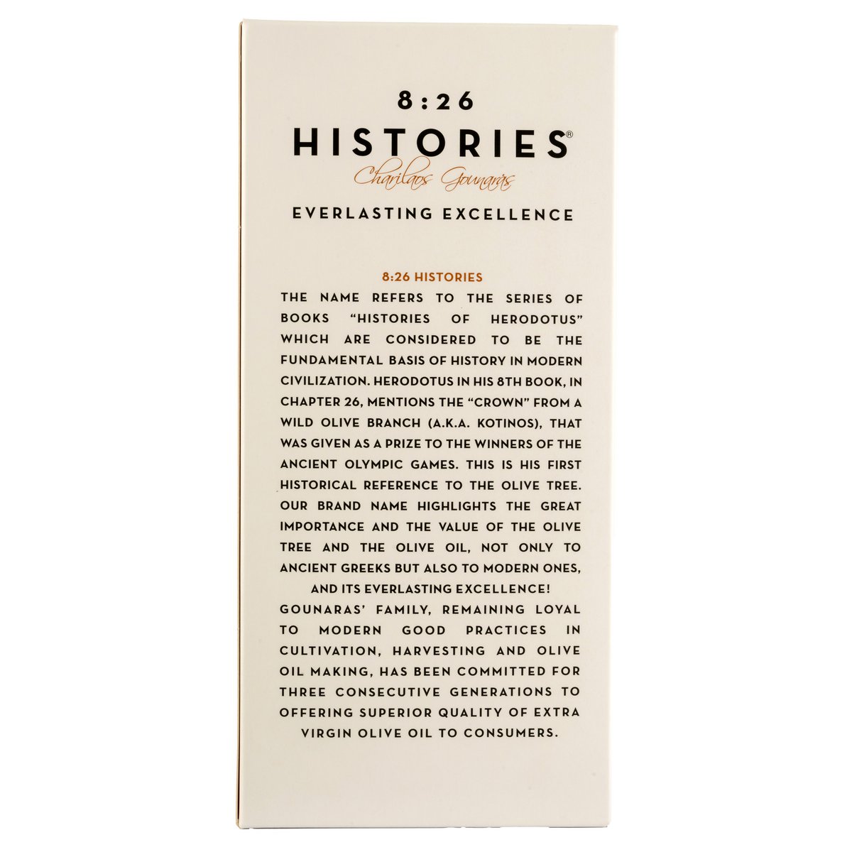 8:26 Histories Extra Vierge Olijfolie 500ml Blend Luxe Editie