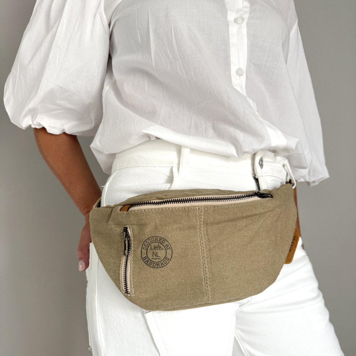 BumBag (khaki cotton) crossbag fannypack NEW
