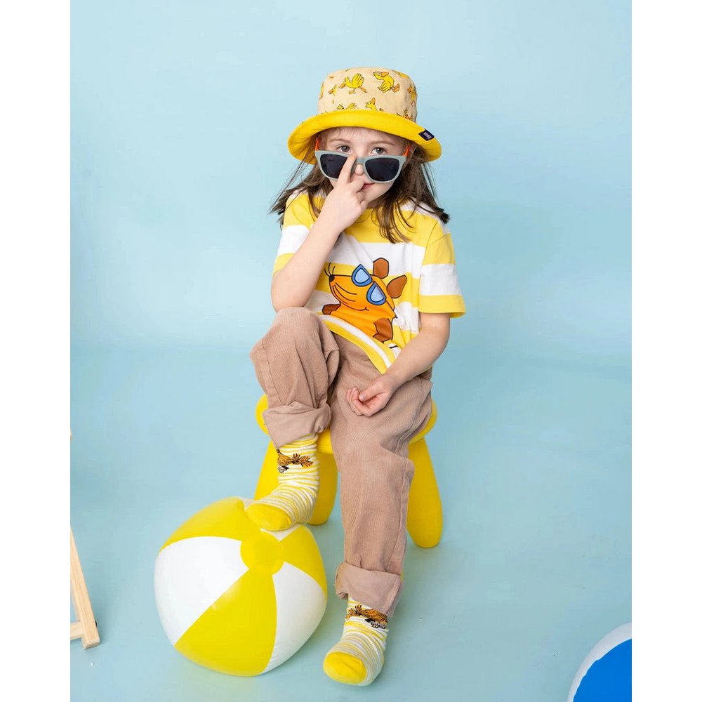 koaa – The Mouse Beachboy Stripes – T-shirt hvid/gul